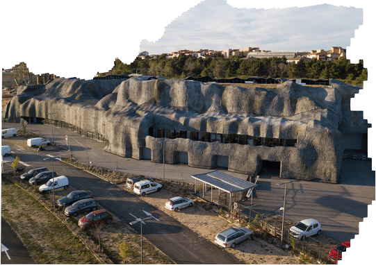 Bâtiment et Parking du 6MIC découpé